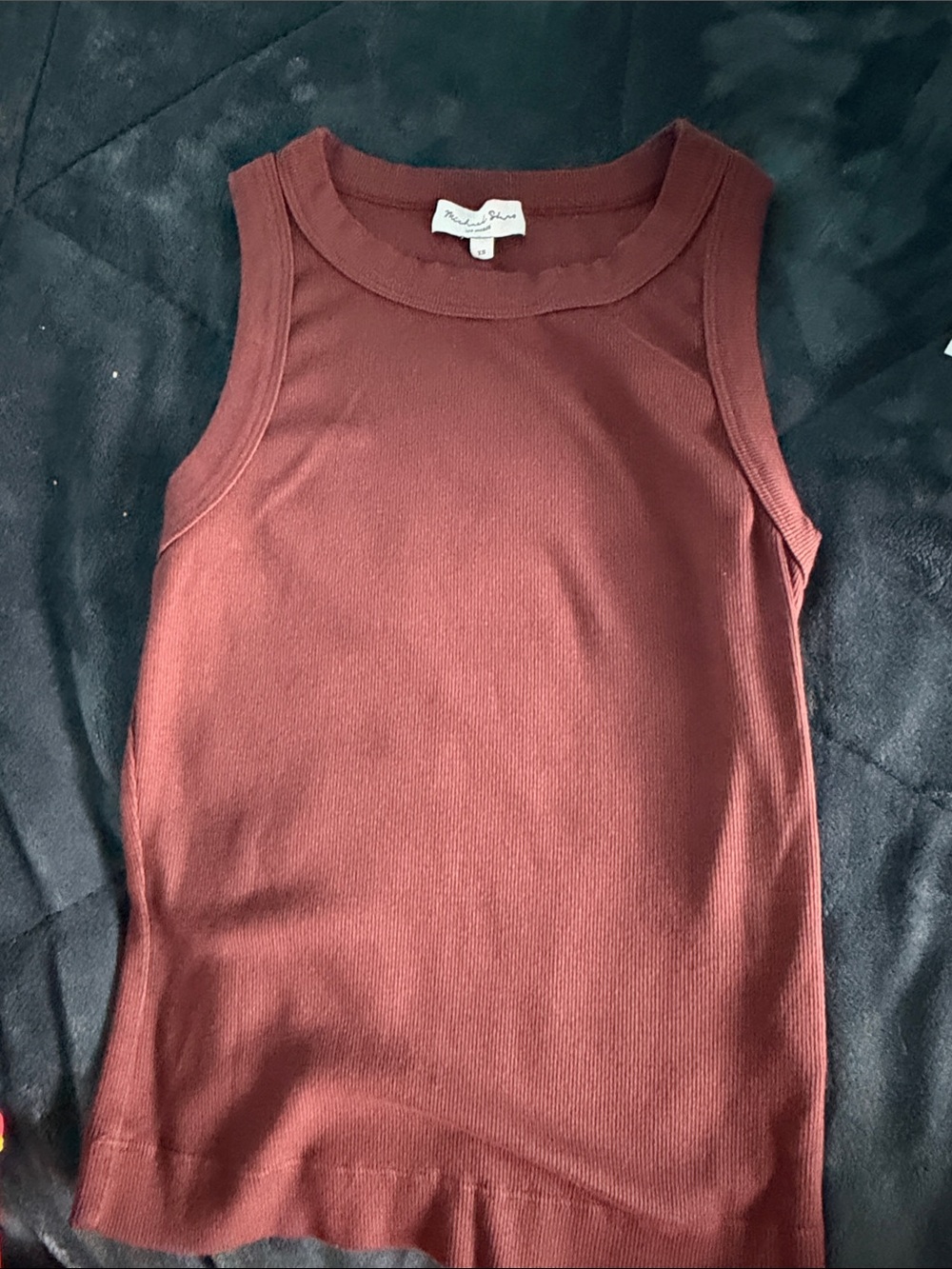 Michael stars gina  Ribbed Tank Top in brown worn once like new condition XS